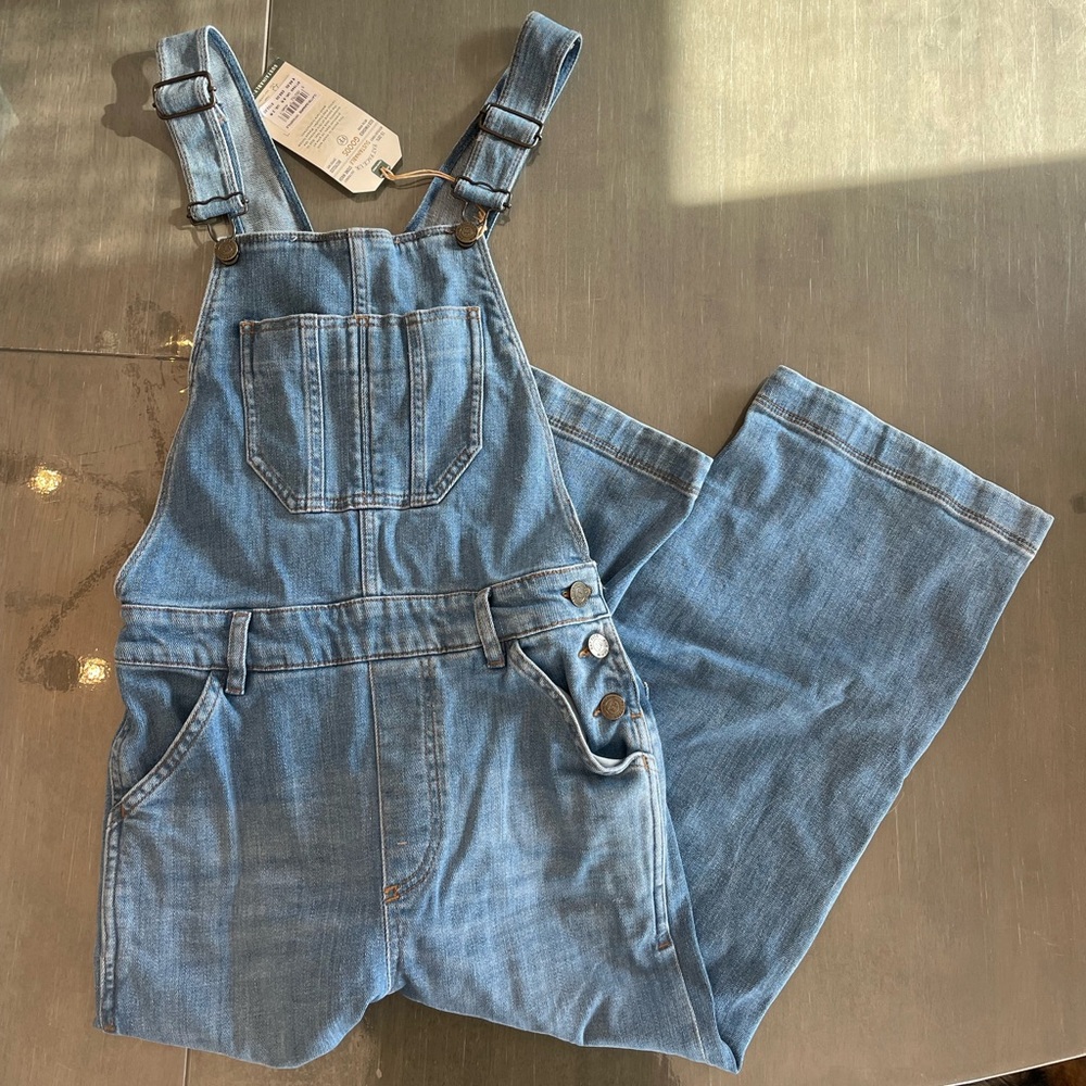 NWT Fat Face Light Blue Denim Dungarees